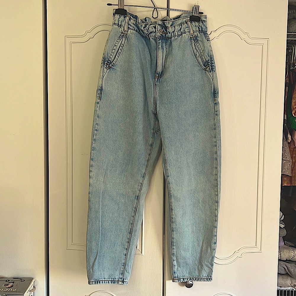 Zara slouchy fit pants, carrot fit jeans